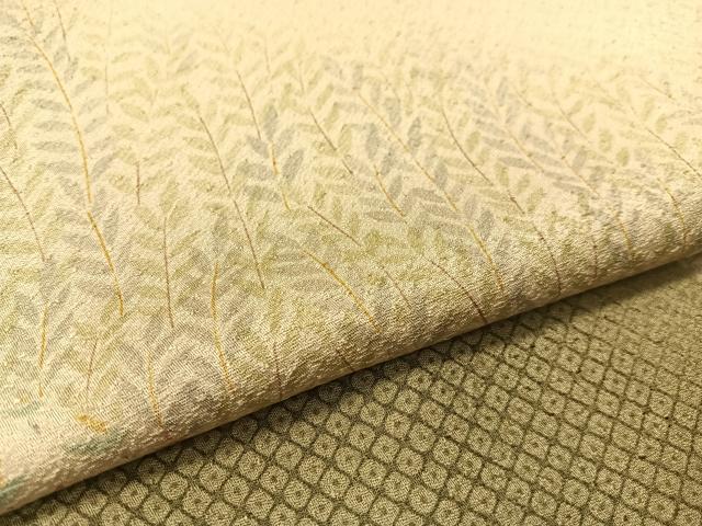 平和屋着物●二代目 川村久太郎　訪問着　切嵌鹿の子花文　正絹　逸品　CABC2759vp 川村久太郎 蒔糊散らし 型友禅 訪問着 木立 正絹 白 黒 グレー 821