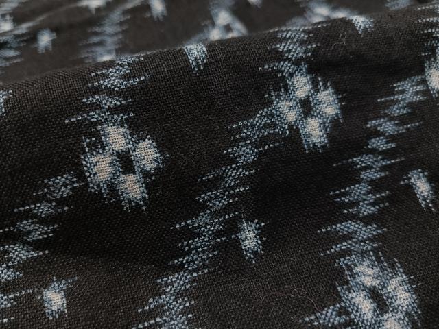 平和屋着物●久留米絣　単衣　吉祥花文　黒地　綿　逸品　CABC2777vp_5