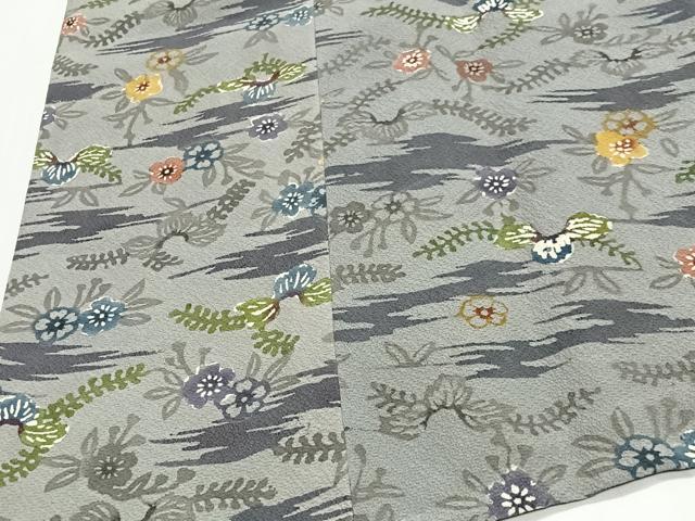 平和屋着物∞道行コート　紅型　草花文　ロング丈　正絹　逸品　CABC3157ua 平和屋着物∞道行コート 紅型 草花文 ロング丈 正絹 逸品 CABC3157uaの
