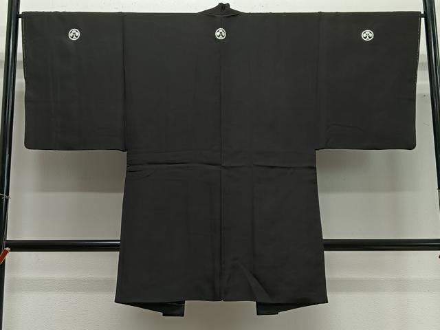 平和屋着物∞男性　長羽織　黒紋付　正絹　逸品　未使用　CABC3175ua_1