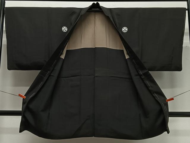平和屋着物∞男性　長羽織　黒紋付　正絹　逸品　未使用　CABC3175ua_2