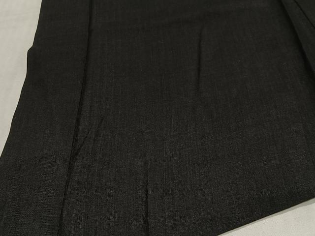 平和屋着物∞男性　長羽織　紬地　黒紋付　正絹　逸品　CABC3178ua_3