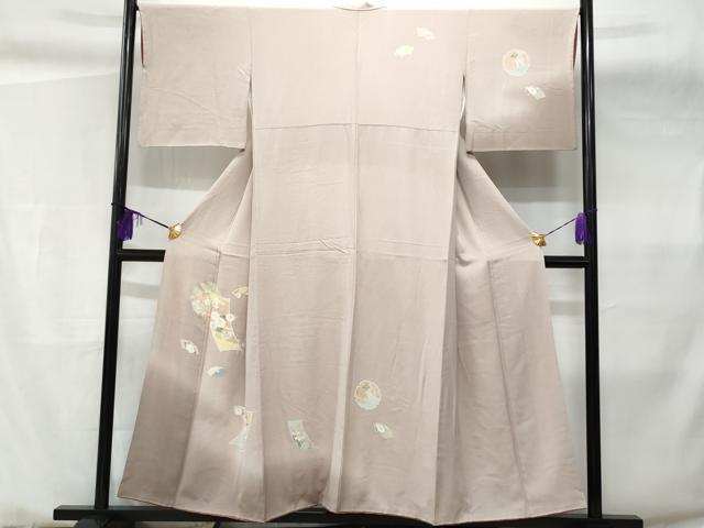 平和屋着物●訪問着　短冊雪輪地紙花文　暈し染め　金彩　正絹　逸品　CABC3648fb 平和屋着物○訪問着 短冊雪輪地紙花文 暈し染め 金彩 正絹 逸品