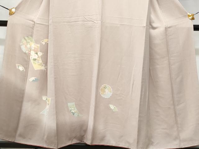平和屋着物●訪問着　短冊雪輪地紙花文　暈し染め　金彩　正絹　逸品　CABC3648fb 平和屋着物○訪問着 短冊雪輪地紙花文 暈し染め 金彩 正絹 逸品