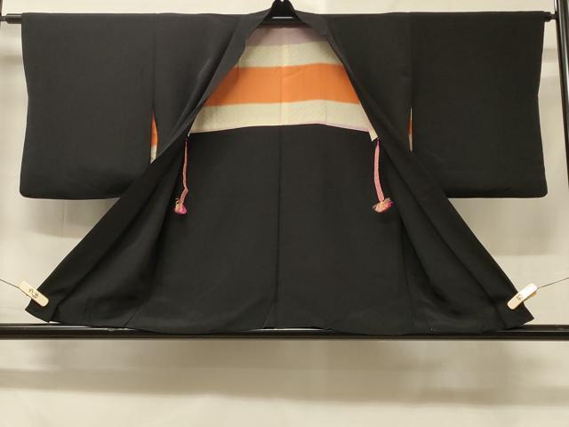 平和屋着物＃羽織　枝花文　黒地　正絹　逸品　CABE5575in 平和屋着物＃羽織 寿光織 枝花文 黒地 正絹 逸品 CABF1334in