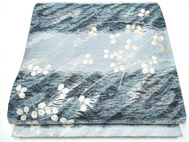 平和屋着物●六通柄袋帯　萩霞　金糸　正絹　逸品　CABC5409hy