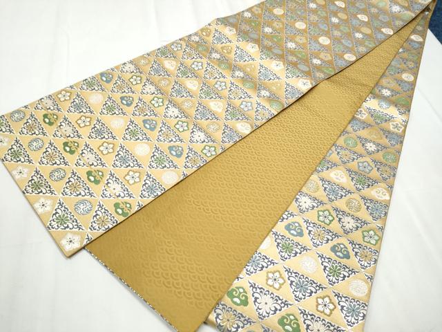 平和屋着物●全通柄袋帯　花唐草文　銀糸　正絹　逸品　CABC5410hy 平和屋着物○全通柄袋帯 花唐草文 銀糸 正絹 逸品 CABC5410hy 【公式通販】