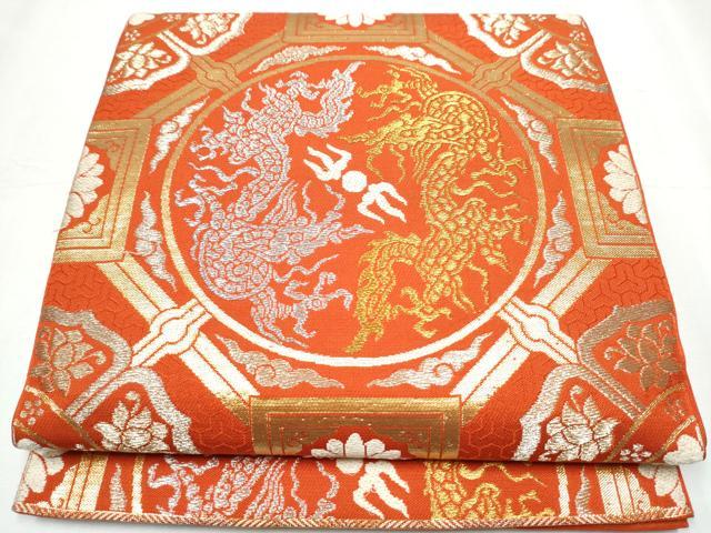 平和屋着物●六通柄　本袋帯　奈良蜀江錦　金銀糸　正絹　逸品　CABC5412hy