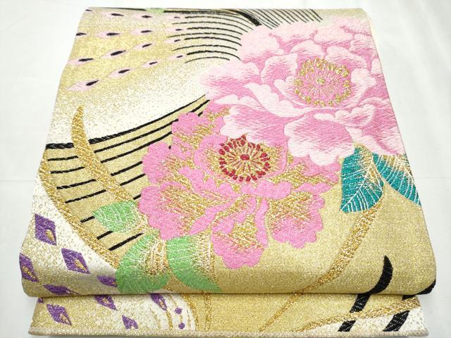 平和屋着物●六通柄袋帯　詩緒里　金糸　正絹　逸品　CABC5484hy