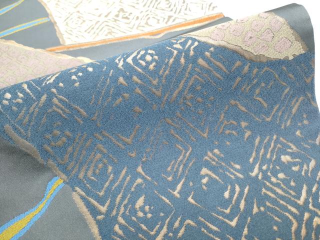 平和屋着物●世界的人形師　辻村寿三郎　ジュサブロー　六通柄袋帯　扇面菱花文　金糸　正絹　逸品　CABC5513hy