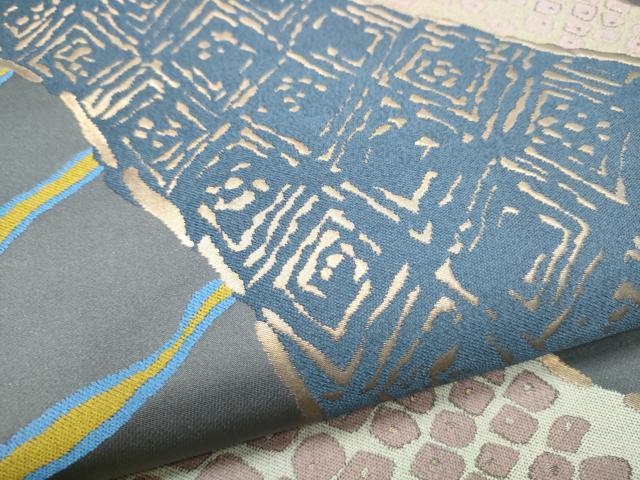 平和屋着物●世界的人形師　辻村寿三郎　ジュサブロー　六通柄袋帯　扇面菱花文　金糸　正絹　逸品　CABC5513hy