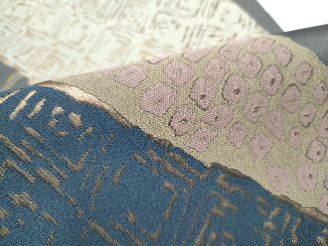 平和屋着物●世界的人形師　辻村寿三郎　ジュサブロー　六通柄袋帯　扇面菱花文　金糸　正絹　逸品　CABC5513hy