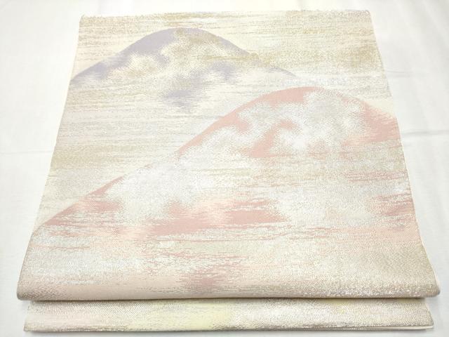 平和屋着物●西陣　川島織物　六通柄　本袋帯　遠山霞文　金銀糸　正絹　逸品　CABC5583hy