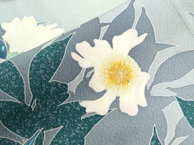 平和屋着物●訪問着　友禅　作家物　枝花文　暈し染め　正絹　逸品　未使用　CABC6427yc
