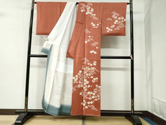平和屋着物●創業460年・千總　訪問着　駒刺繍　絞り　青海波花文　金彩　正絹　逸品　CABC6433yc_1