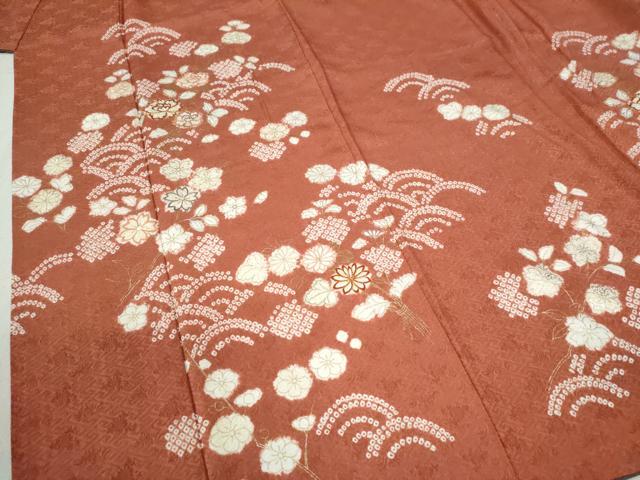 平和屋着物●創業460年・千總　訪問着　駒刺繍　絞り　青海波花文　金彩　正絹　逸品　CABC6433yc_3