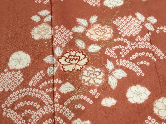 平和屋着物●創業460年・千總　訪問着　駒刺繍　絞り　青海波花文　金彩　正絹　逸品　CABC6433yc_2