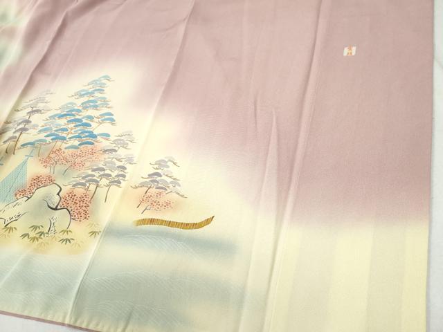 平和屋着物●訪問着　作家物　遠山樹林風景文　暈し染め　正絹　逸品　CABC6471yc_4