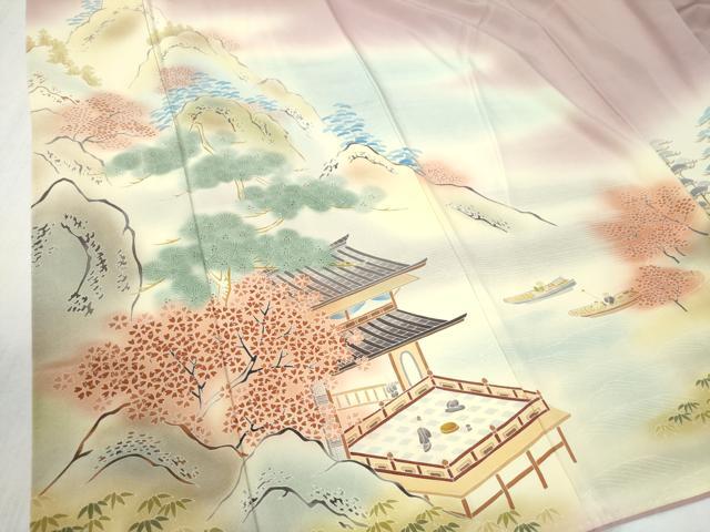 平和屋着物●訪問着　作家物　遠山樹林風景文　暈し染め　正絹　逸品　CABC6471yc_3