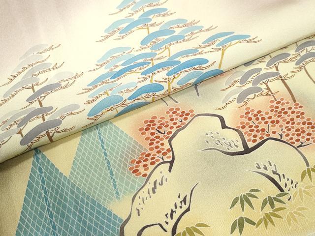 平和屋着物●訪問着　作家物　遠山樹林風景文　暈し染め　正絹　逸品　CABC6471yc_6
