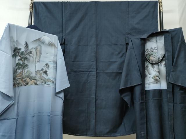 平和屋着物●男性　本場大島紬　アンサンブル・長襦袢セット　100亀甲　総詰め　正絹　逸品　未使用　CABC6493yc