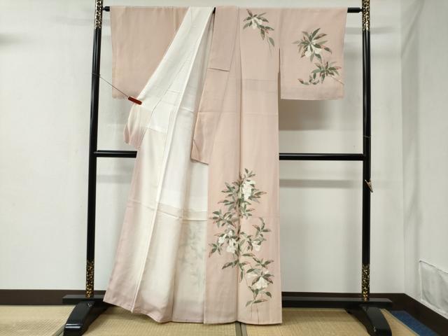 平和屋着物●訪問着　友禅　作家物　カトレア　鬼しぼ縮緬　正絹　逸品　未使用　CABC6497yc_1
