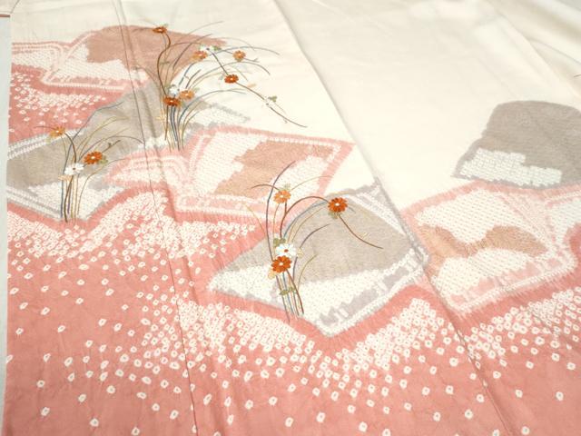 平和屋着物●訪問着　総刺繍　絞り　冊子草花文　金彩　正絹　逸品　CABC6522yc_3