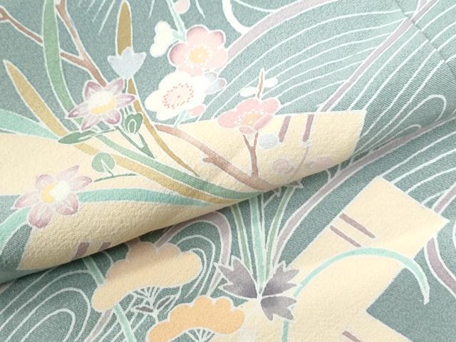 平和屋着物●訪問着　友禅　作家物　立波花筏文　暈し染め　正絹　逸品　CABC6529yc_6