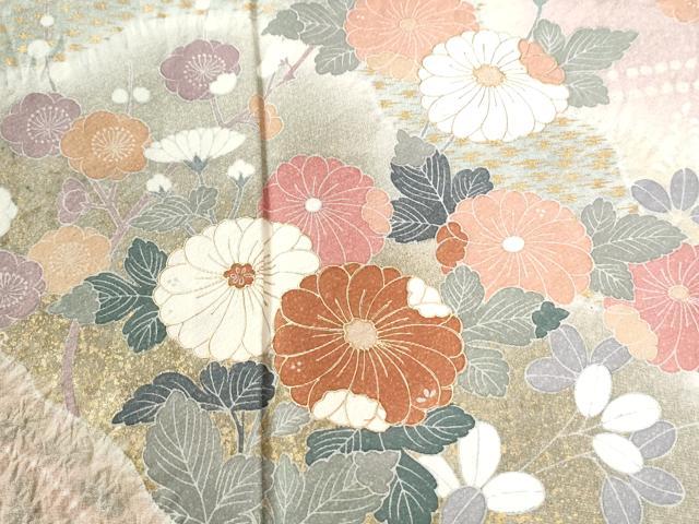 平和屋着物●訪問着　草花文　暈し染め　金彩　正絹　逸品　CABC6537yc_2