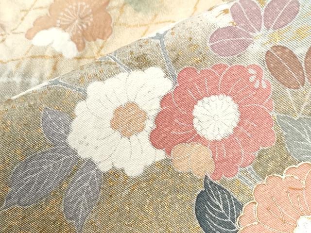 平和屋着物●訪問着　草花文　暈し染め　金彩　正絹　逸品　CABC6537yc_5