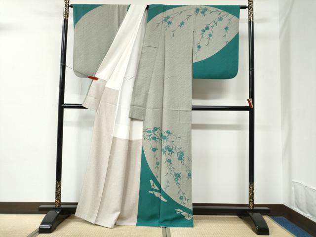 平和屋着物●訪問着　作家物　枝菊文　正絹　逸品　CABC6568yc_1