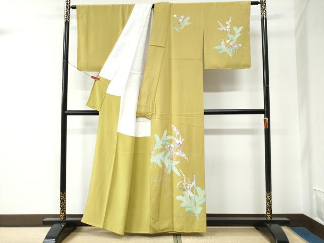 別染め 作家物 訪問着手描き 流水蔦の葉文金彩正絹 2026年