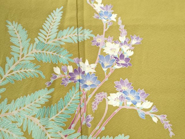 平和屋着物●本加賀友禅作家　岡本幸治　訪問着　鹿枝花文　正絹　逸品　未使用　CABC6646yc 平和屋着物○本加賀友禅作家 岡本幸治 訪問着 鹿枝花文 正絹 逸品 未