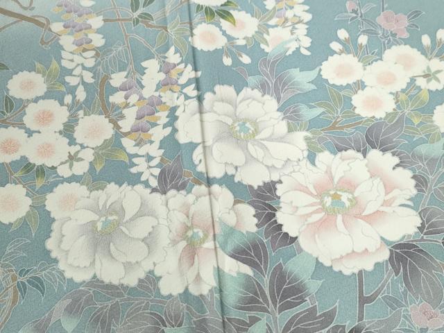 平和屋着物●訪問着　友禅　作家物　枝花文　暈し染め　正絹　逸品　CABC6653yc_2
