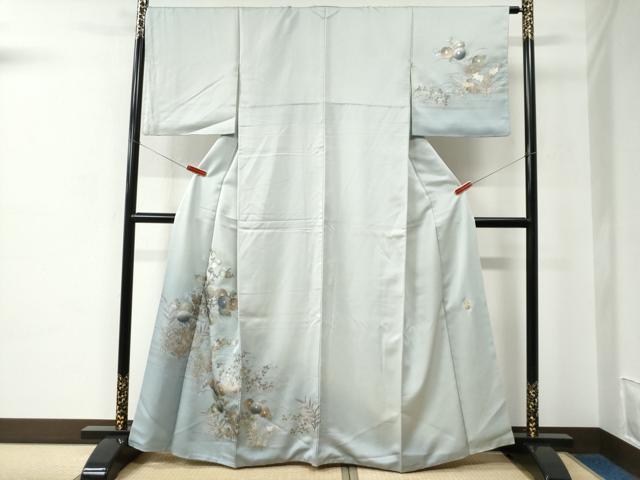 平和屋着物●金彩友禅　卓越技能者・名工・和田光正　訪問着　菊花文　暈し染め　金銀彩　正絹　逸品　CABC6663yc 44,460円