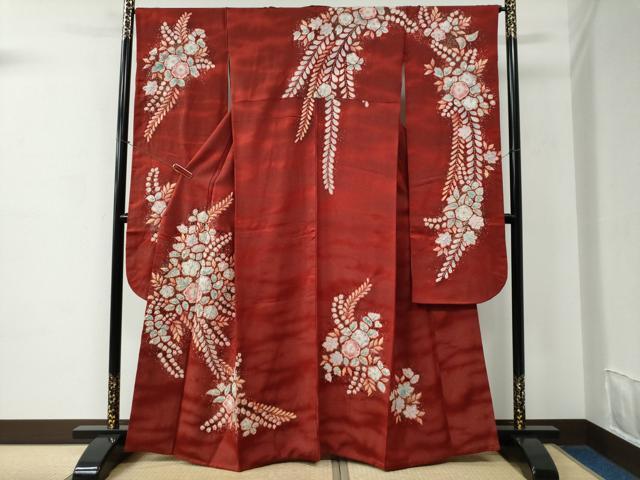 翠山工房赤い振袖サイズ確認画像