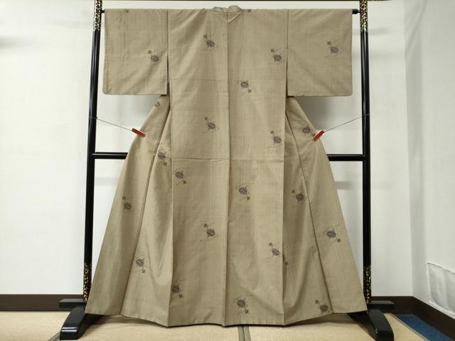 平和屋着物●上質な紬　独楽　正絹　逸品　CABC6677yc_1