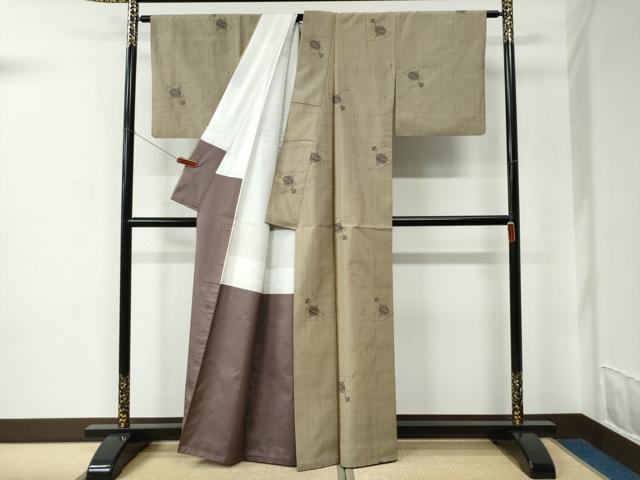 平和屋着物●上質な紬　独楽　正絹　逸品　CABC6677yc_2