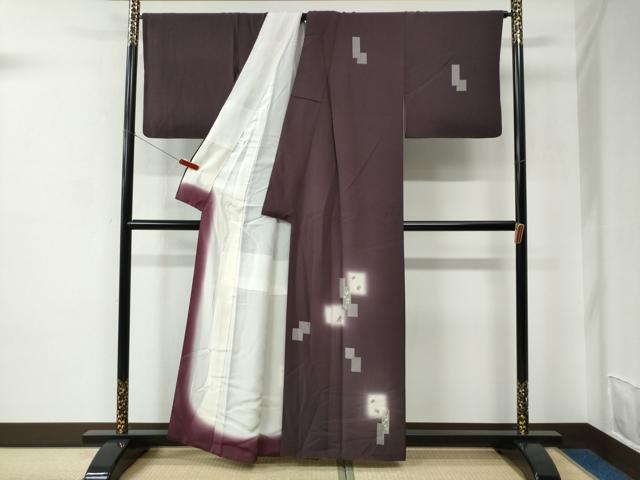 平和屋着物●訪問着　刺繍　色紙重ね源氏香枝葉文　蛍暈し　正絹　逸品　CABC6682yc_1