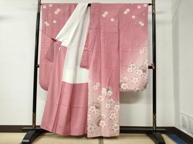 平和屋着物●豪華振袖　雪輪舞桜文　暈し染め　金彩　正絹　逸品　CABC6695yc_3