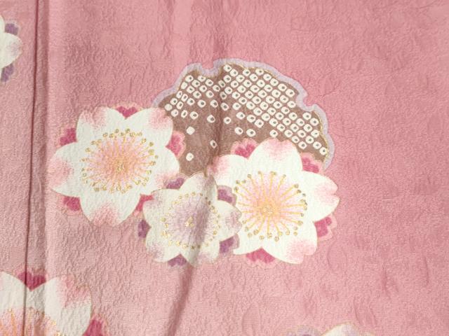 平和屋着物●豪華振袖　雪輪舞桜文　暈し染め　金彩　正絹　逸品　CABC6695yc_4