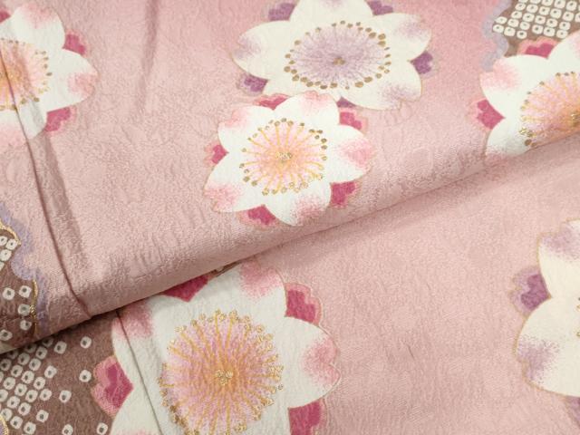 平和屋着物●豪華振袖　雪輪舞桜文　暈し染め　金彩　正絹　逸品　CABC6695yc_8