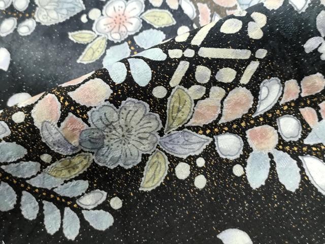 平和屋着物●訪問着　辻が花　暈し染め　銀通し地　ロング丈　正絹　逸品　未使用　CABC6723yc_6