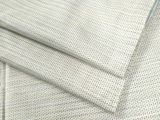 平和屋着物●本場大島紬　白大島　80亀甲　霞文　正絹　逸品　CABC6811yc