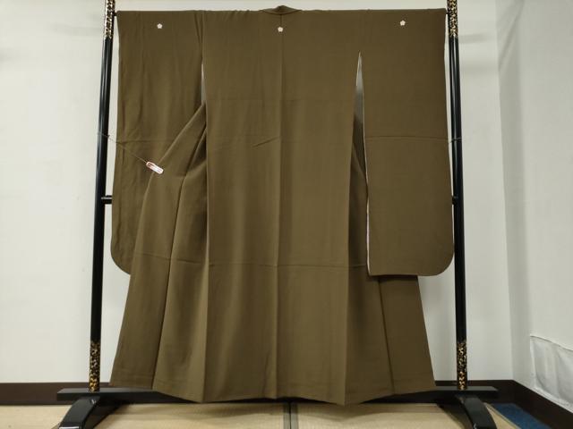 平和屋着物●豪華振袖　色無地　媚茶色　正絹　逸品　CABC6832yc