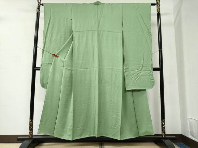 平和屋着物●豪華振袖　色無地　裏葉柳色　正絹　逸品　CABC6833yc