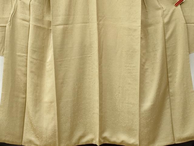 平和屋着物●豪華振袖　色無地　草花地紋　枯色　正絹　逸品　CABC6837yc_2