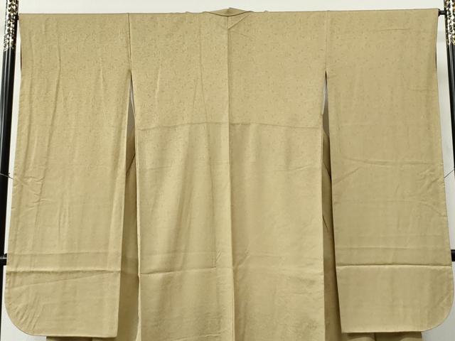 平和屋着物○豪華振袖 色無地 草花地紋 枯色 正絹 逸品 CABC6837yc
