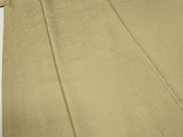 平和屋着物●豪華振袖　色無地　草花地紋　枯色　正絹　逸品　CABC6837yc_4