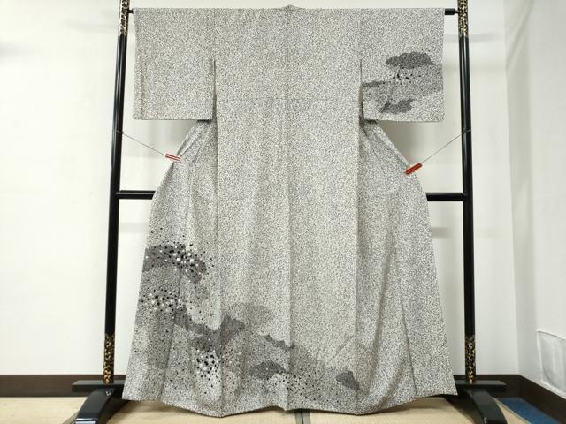 平和屋着物●訪問着　雲取り破れ色紙文　たたき染め　金彩　正絹　逸品　CABC6861yc 平和屋着物○訪問着 雲取り破れ色紙文 たたき染め 金彩 正絹 逸品